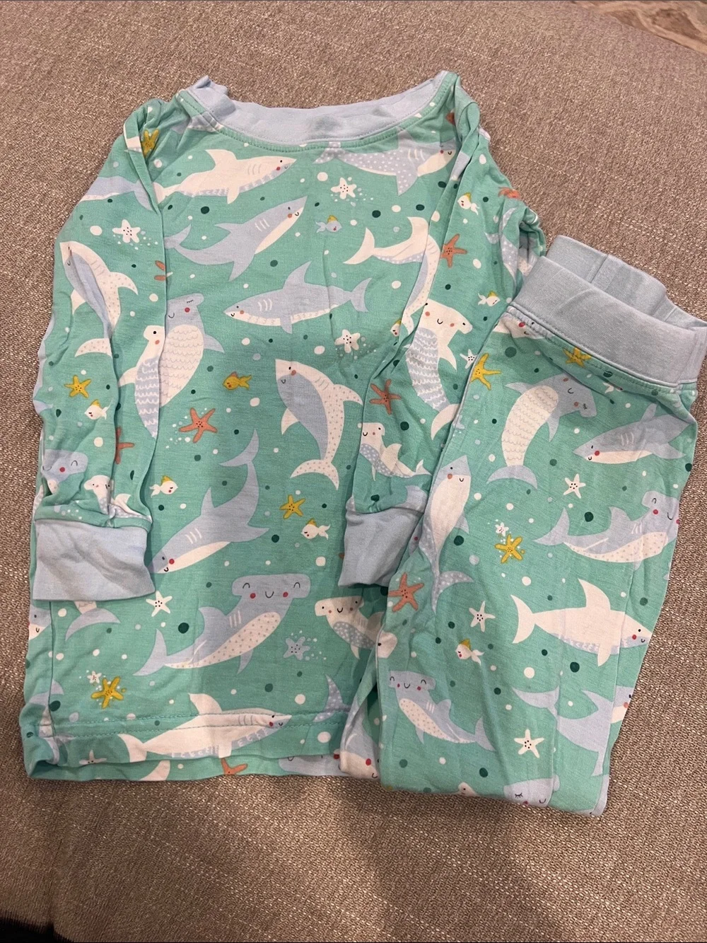 Little Sleepies Mint Shark & Sea Life Pajama Set
